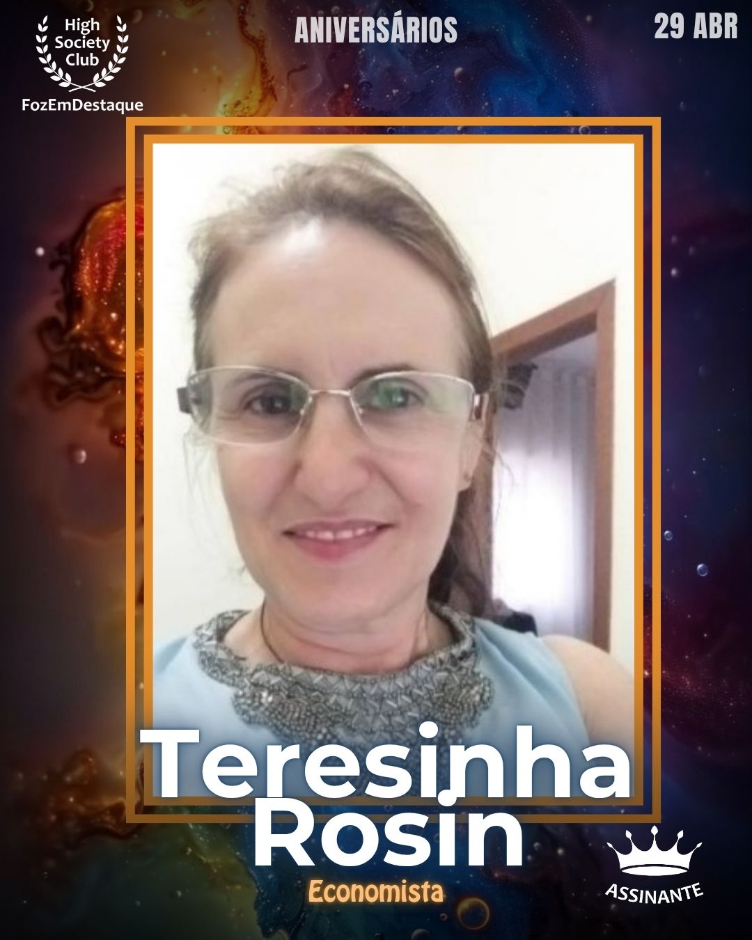 Teresinha Rosin Economista 💎 HIGH SOCIETY CLUB