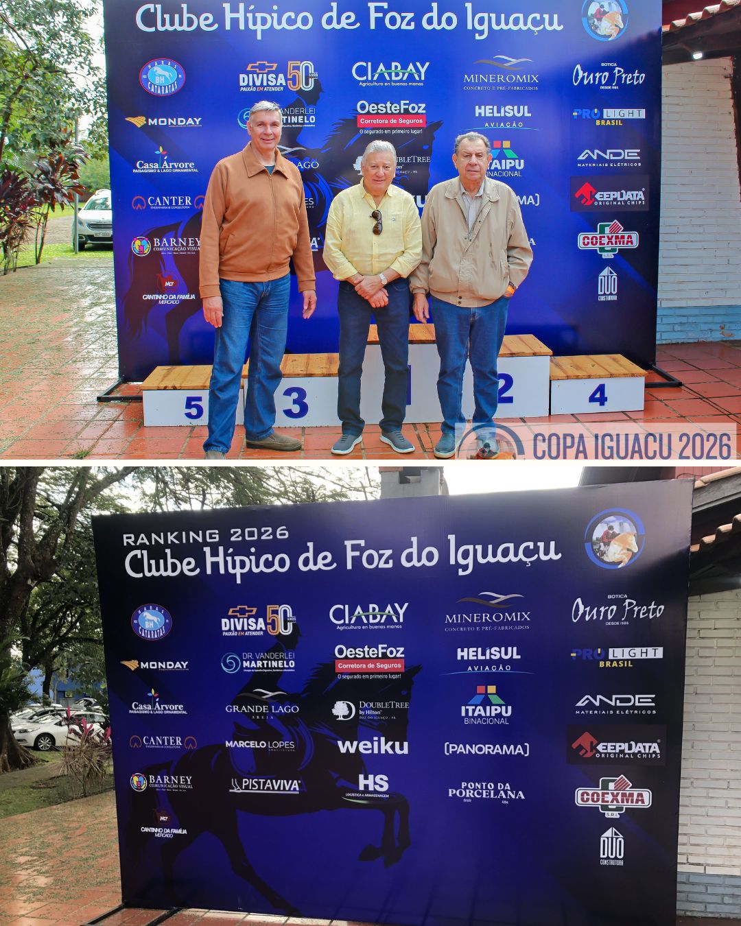 Cavaleiros e amazonas da elite do hipismo em ação nas pistas de salto de alta performance do Clube Hípico de Foz do Iguaçu durante a grandiosa Copa Cataratas 2026.